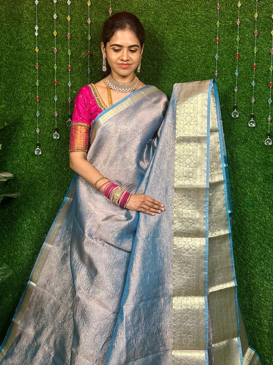 crushed tissue sarees⌛