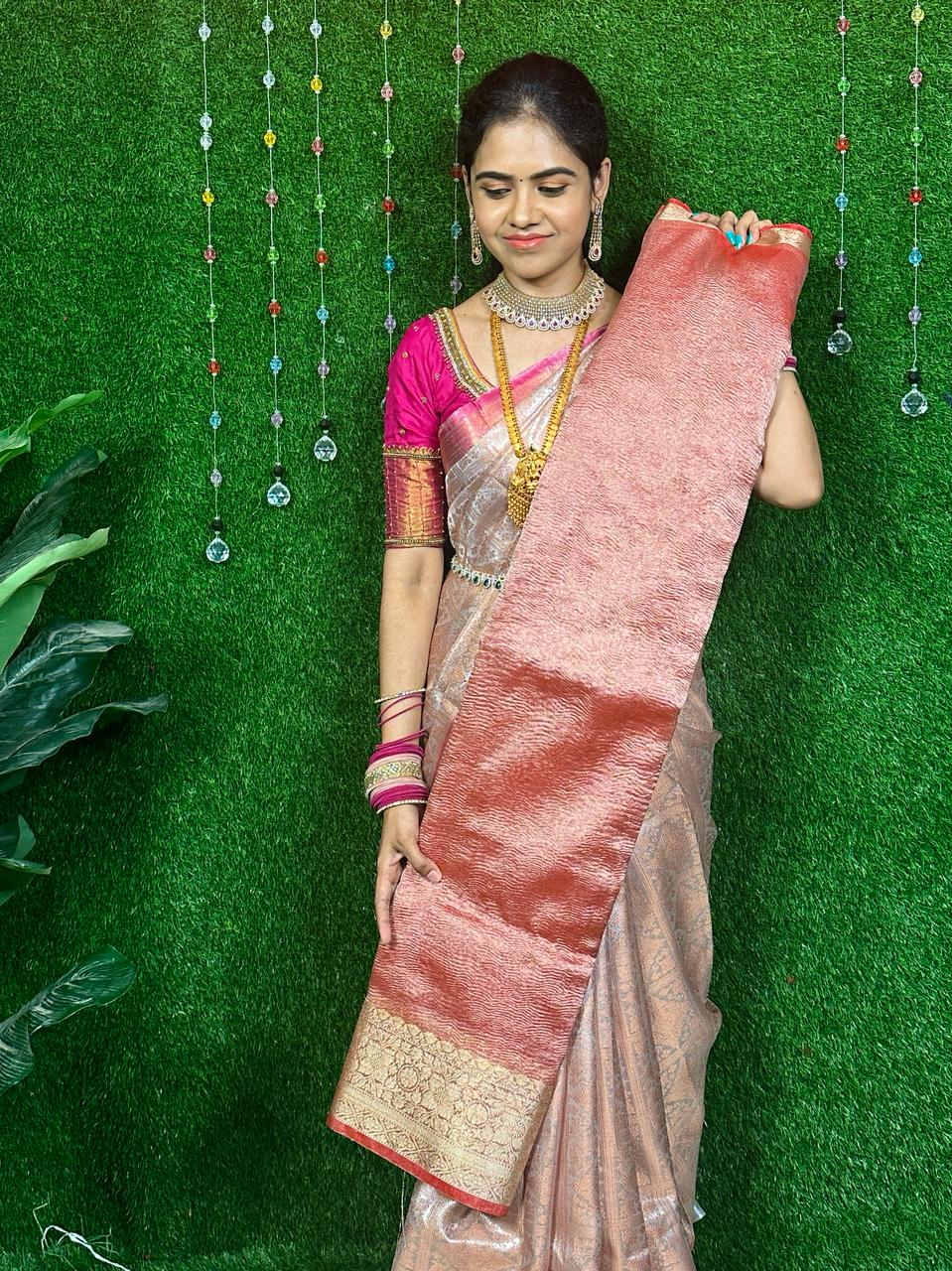 crushed tissue sarees🥳