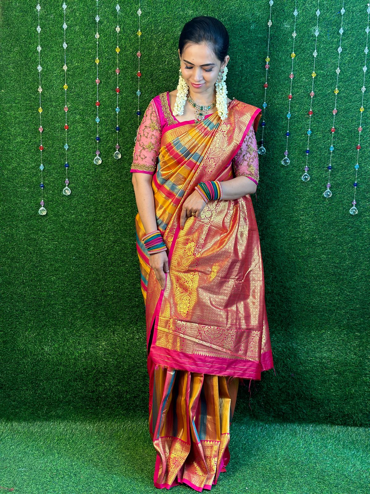Kanchivaram semi silk sareeš„³