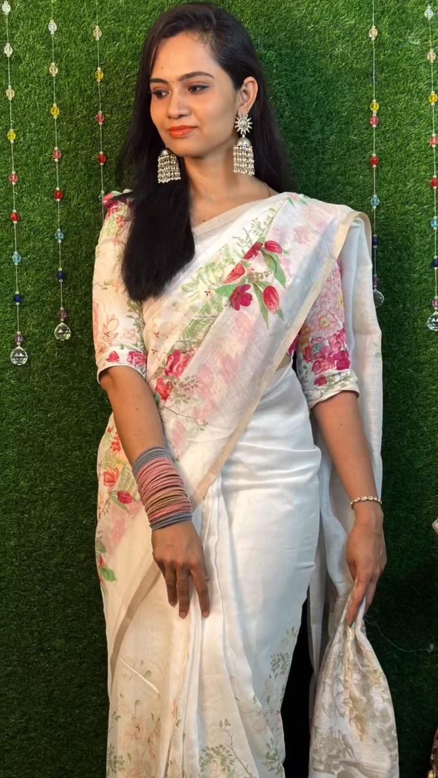 Alia Bhatt inspired pure linen premium quality saree🥳prebook 20-25 days