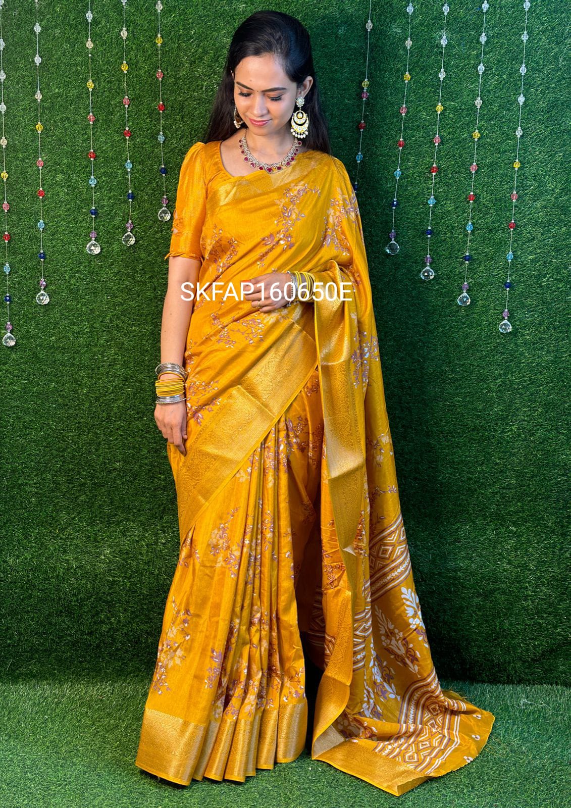 Dola semi silk sarees with zari border and digital print ❌