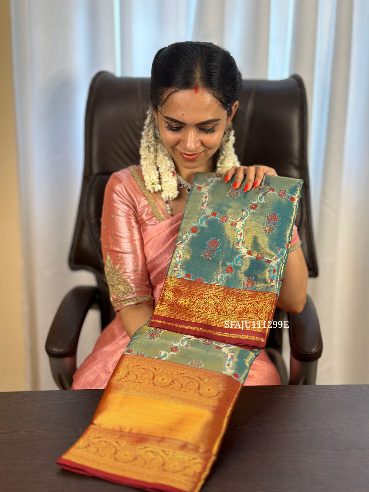 Kanchivaram inspired semi silk sarees sold❌