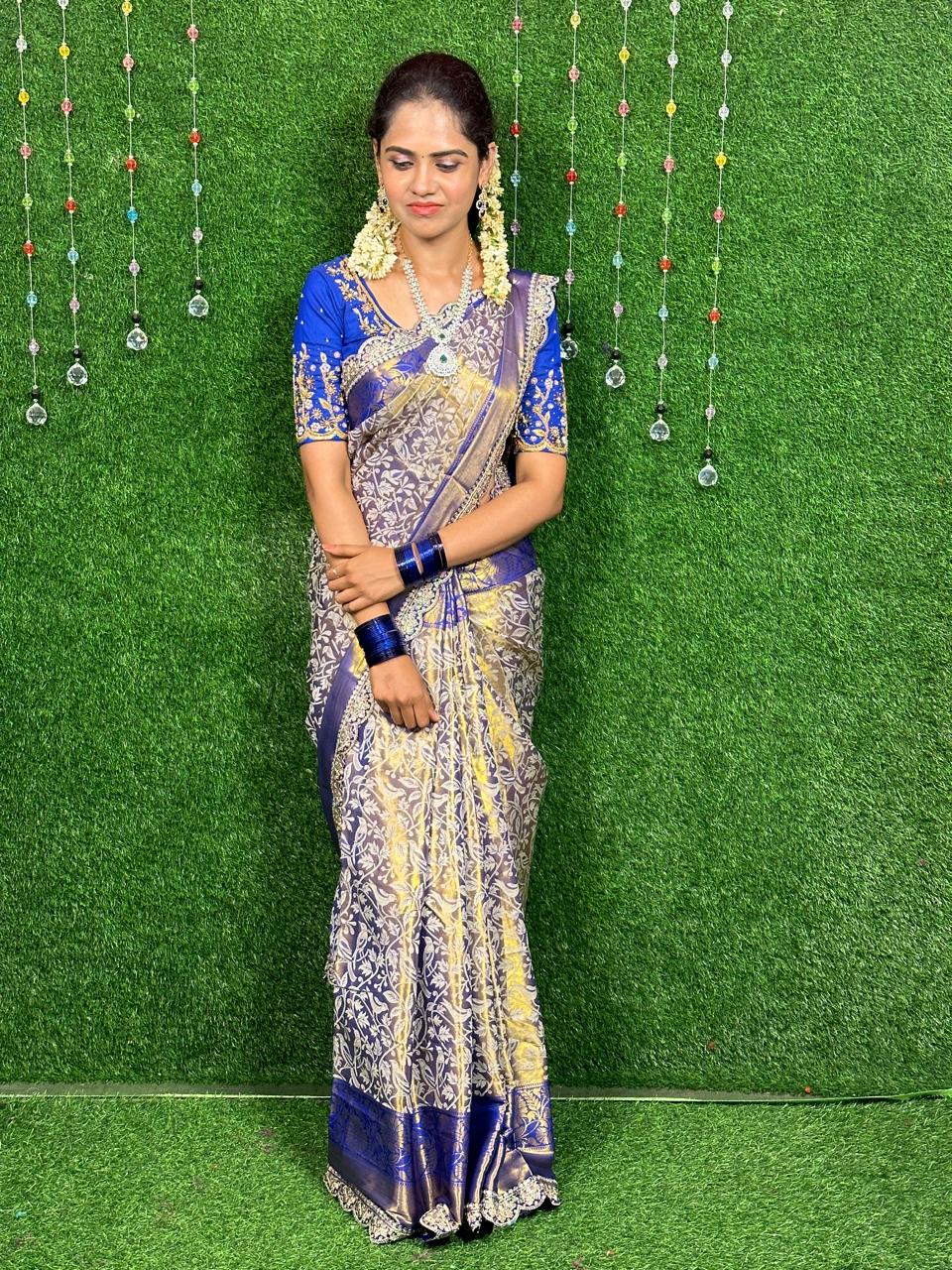Bridal semi silk saree ❌