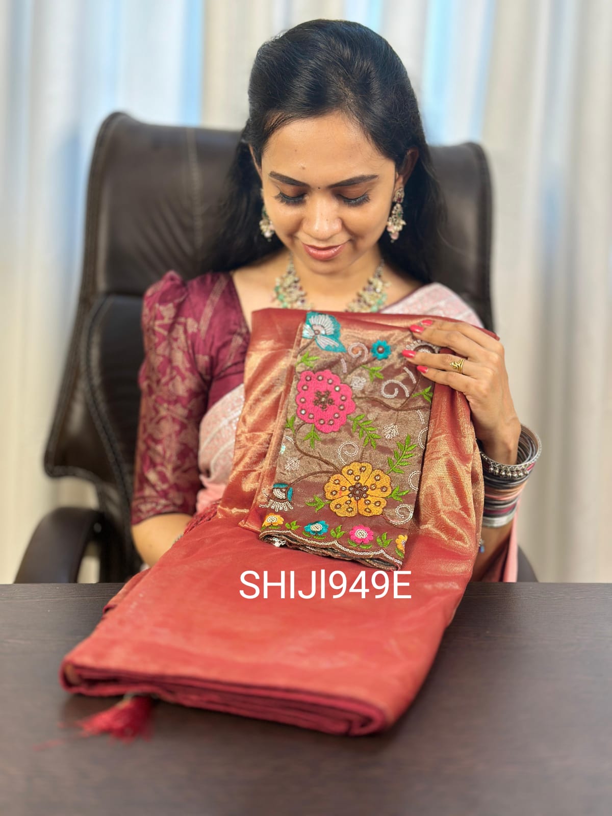 Organza shining saree