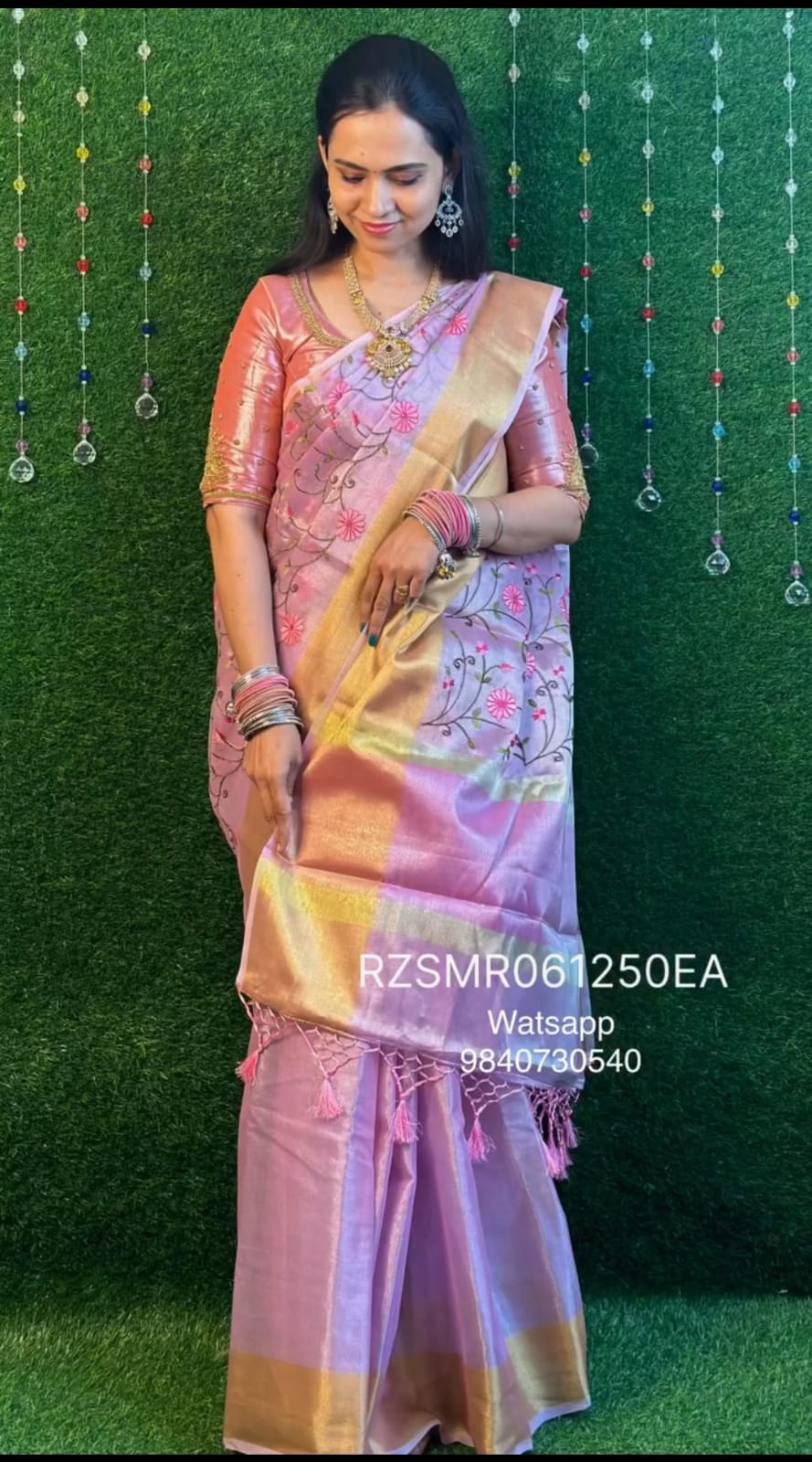 Tissue saree with floral prebook 1 week ❌