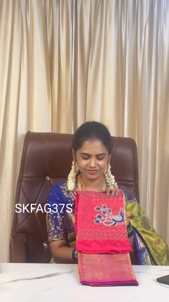 Semi silk saree+blouse.prebook🥳