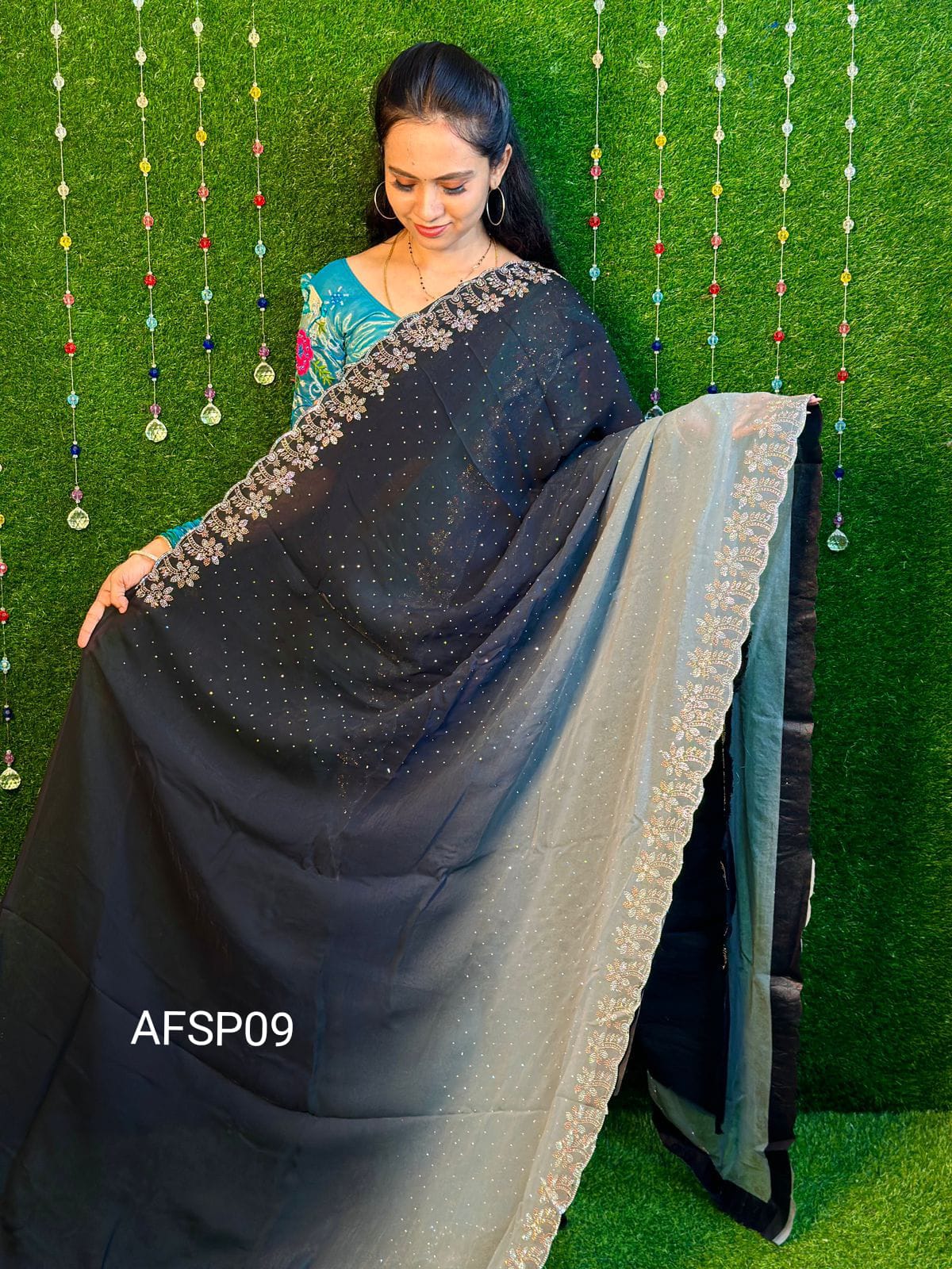 Partywear shimmer georget sareeoffer 🥳