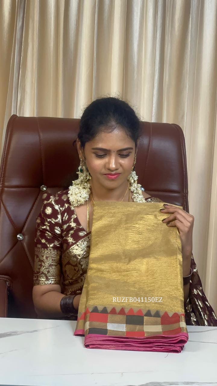 Crushed tissue sarees 🥰