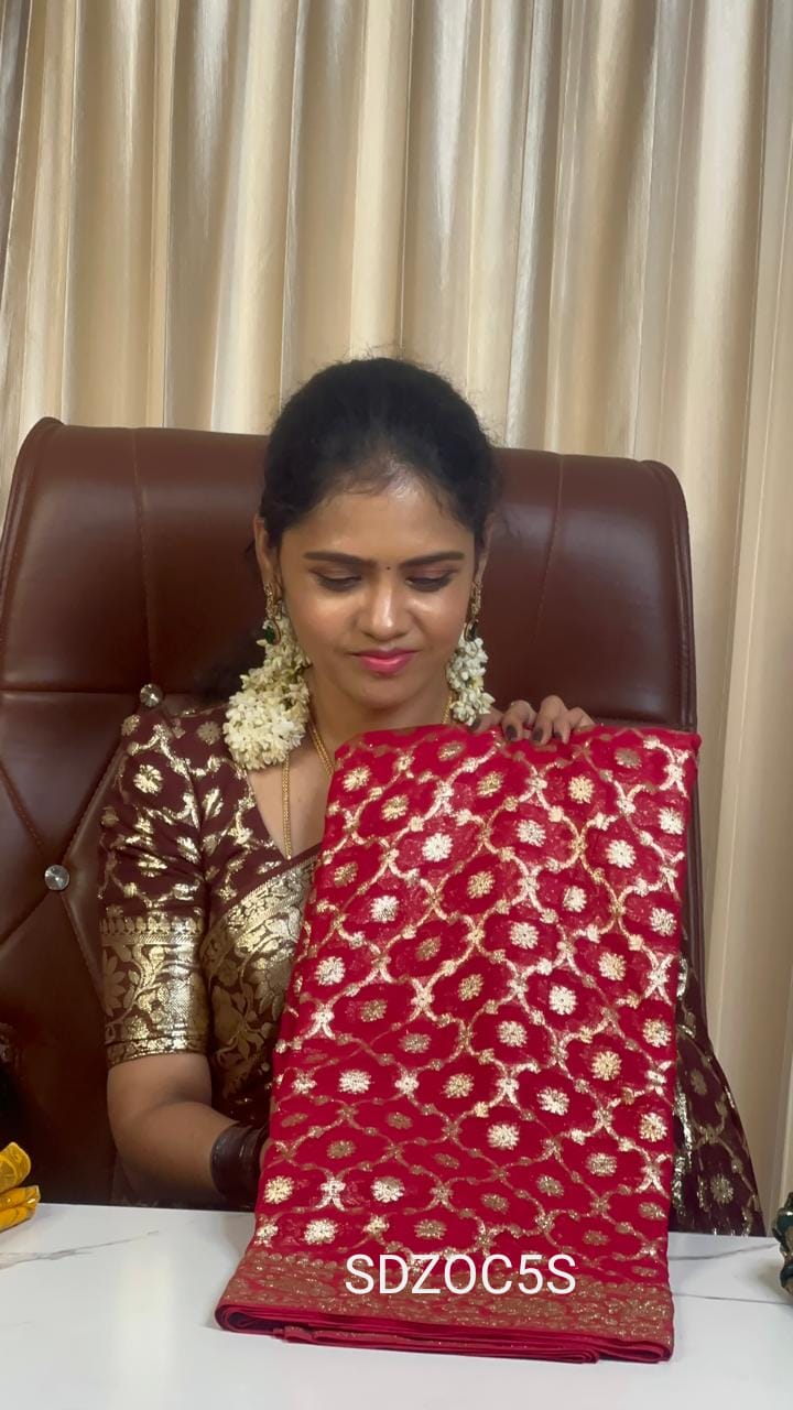 Viscose Georgette saree sold❌