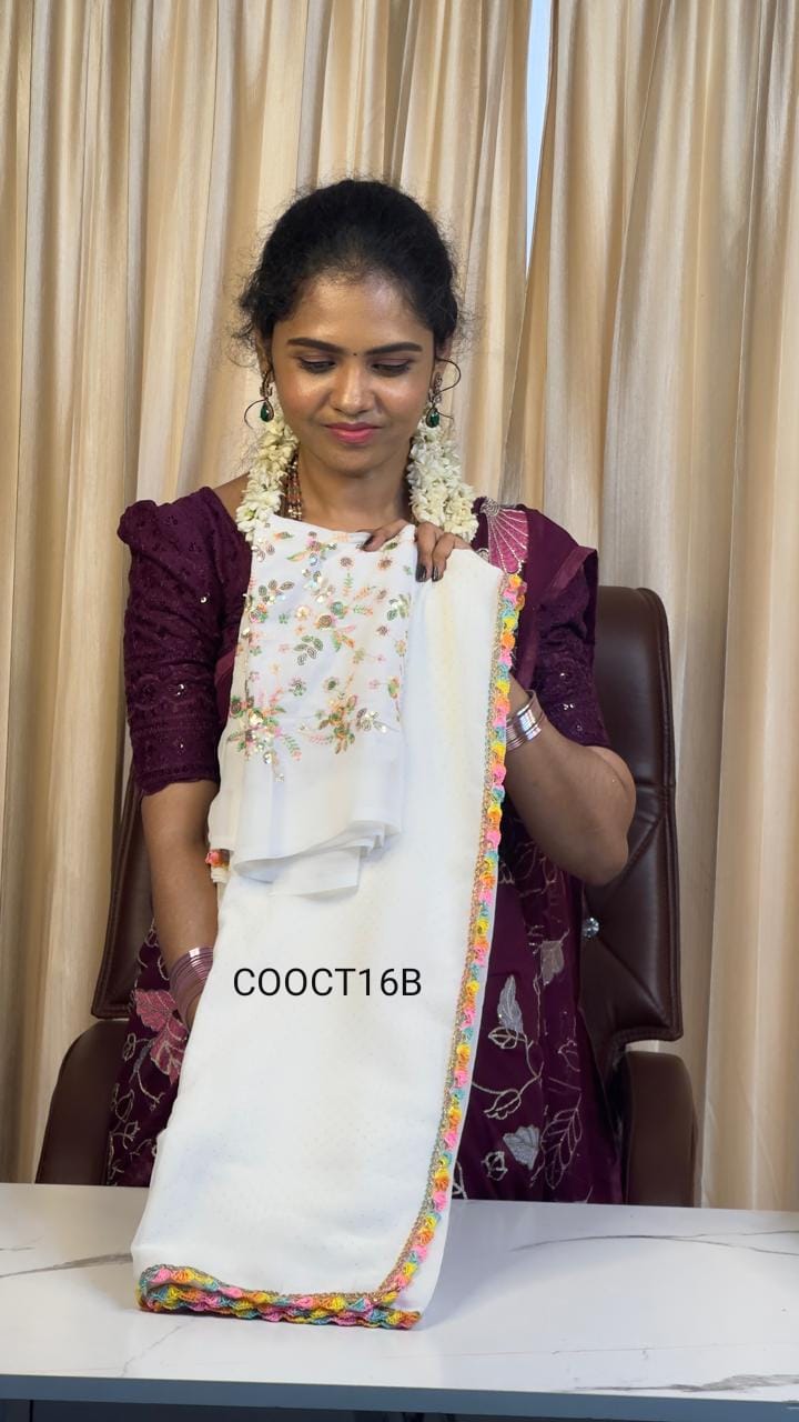 Designer saree with designer blouse❌