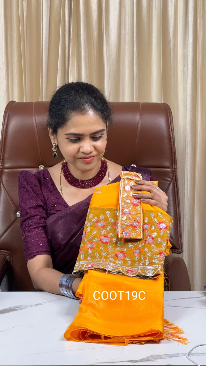 3 in 1 combo. Saree + designer blouse + belt🥳