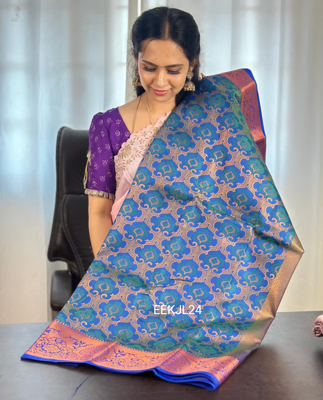 Nikkigalrani inspired semi silk saree.