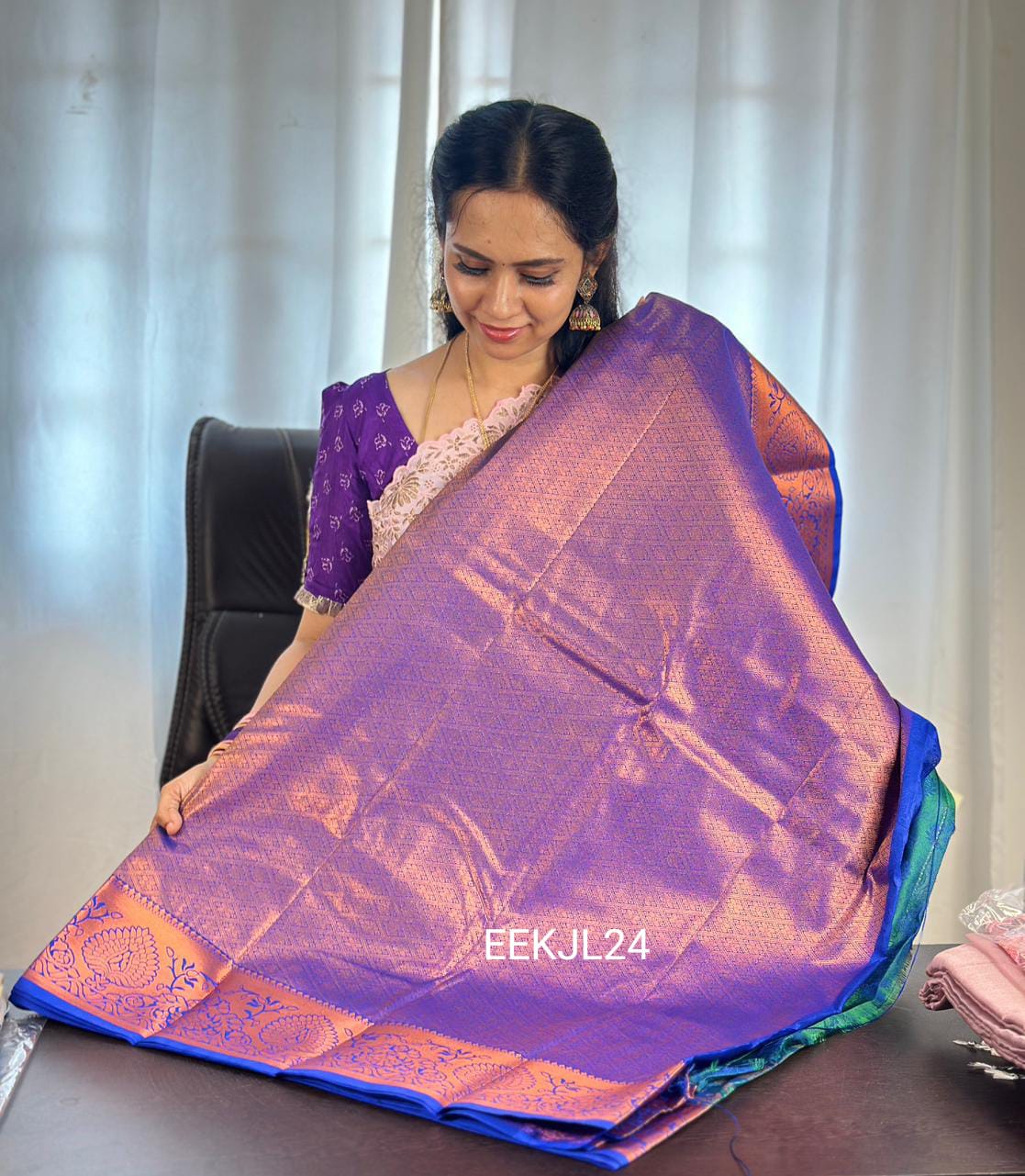 Nikkigalrani inspired semi silk saree.