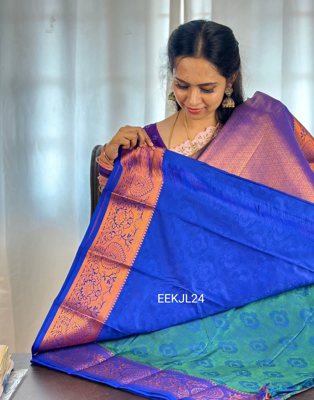 Nikkigalrani inspired semi silk saree.