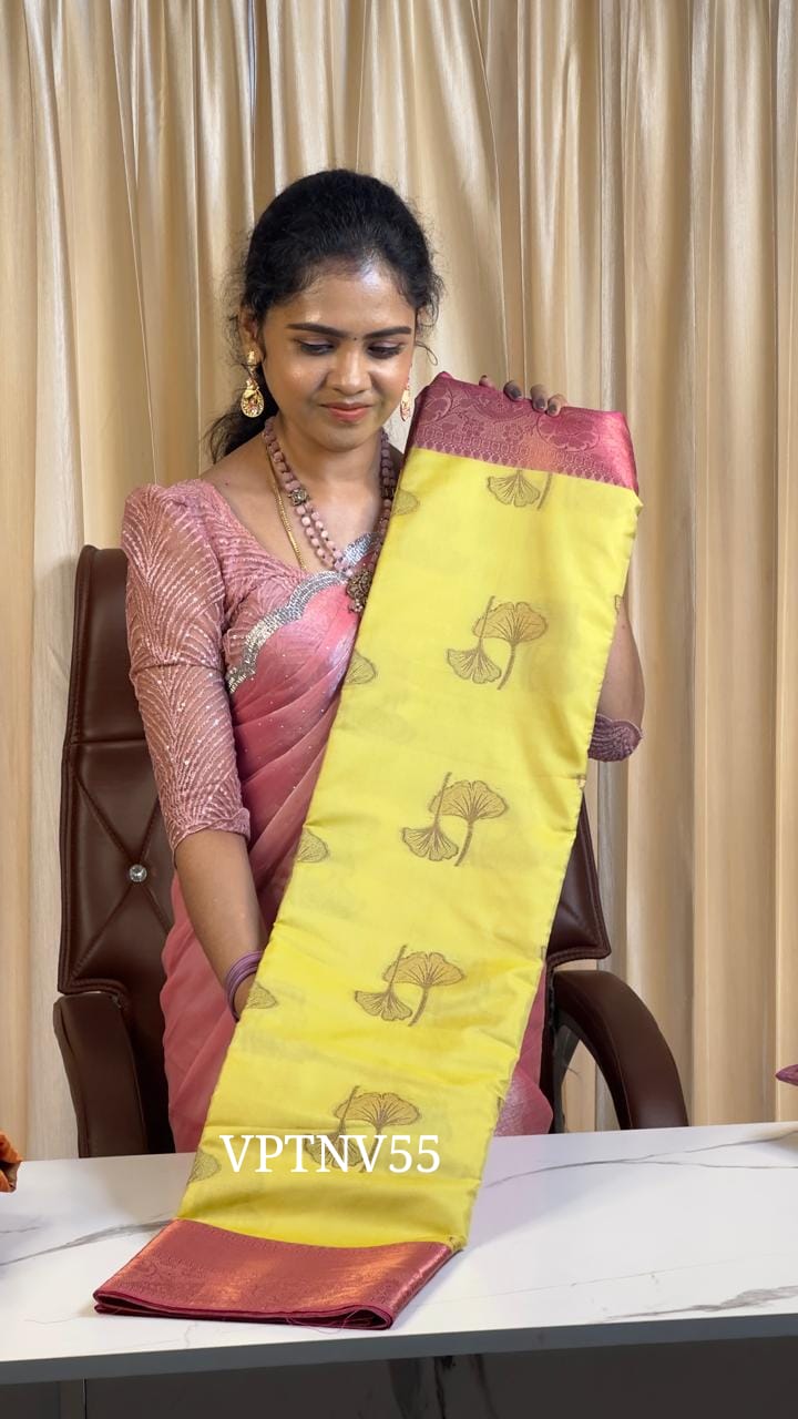 Semi soft silk floral design saree