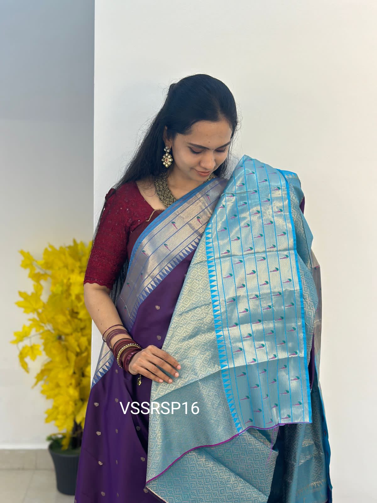 paithani border soft silk saree with 1000 buttas. Prebook❌