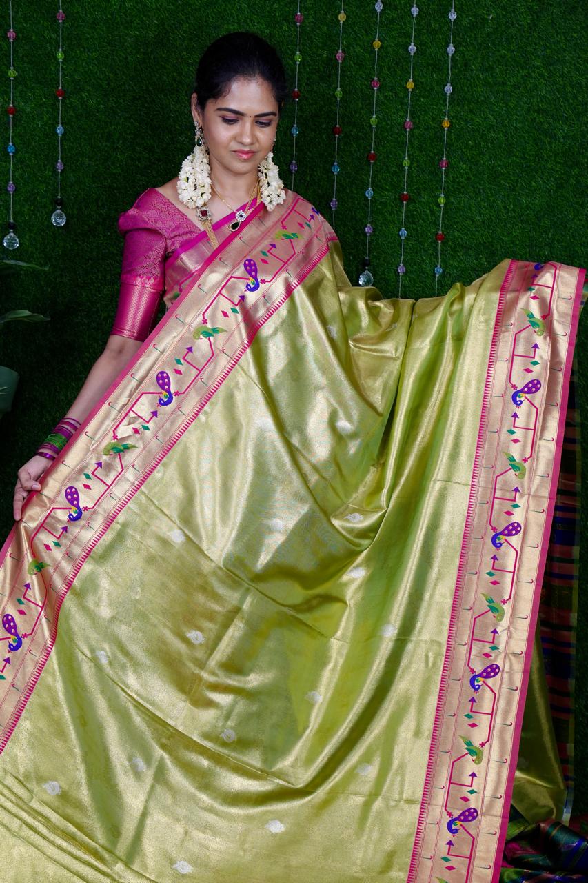 Paithani Semi silk sareeš„³