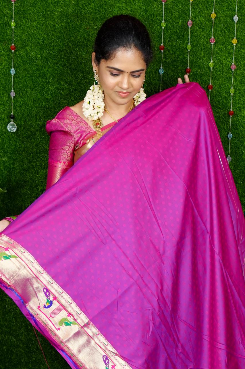 Paithani Semi silk sareeš„³
