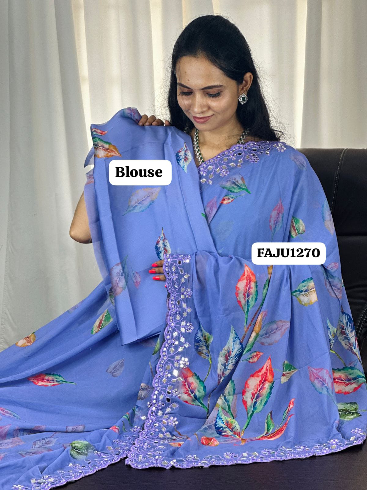 Mirror work saree sold❌