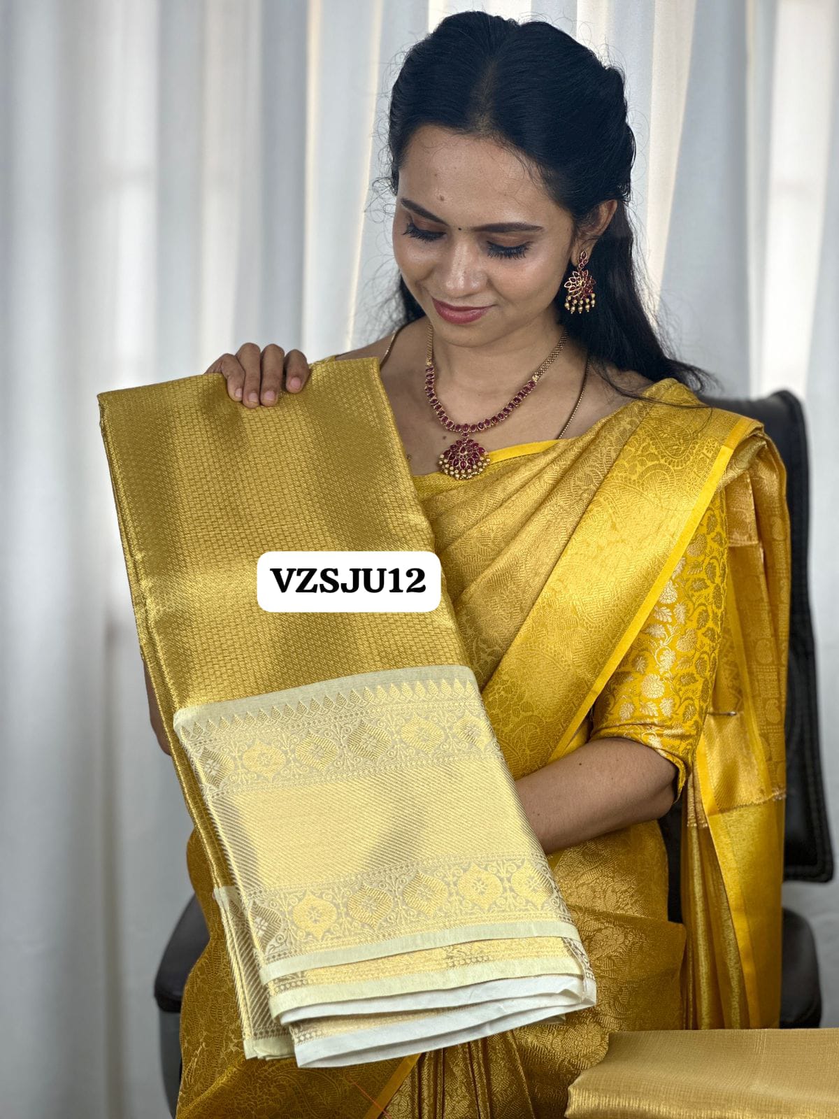 Semi katan saree big border
