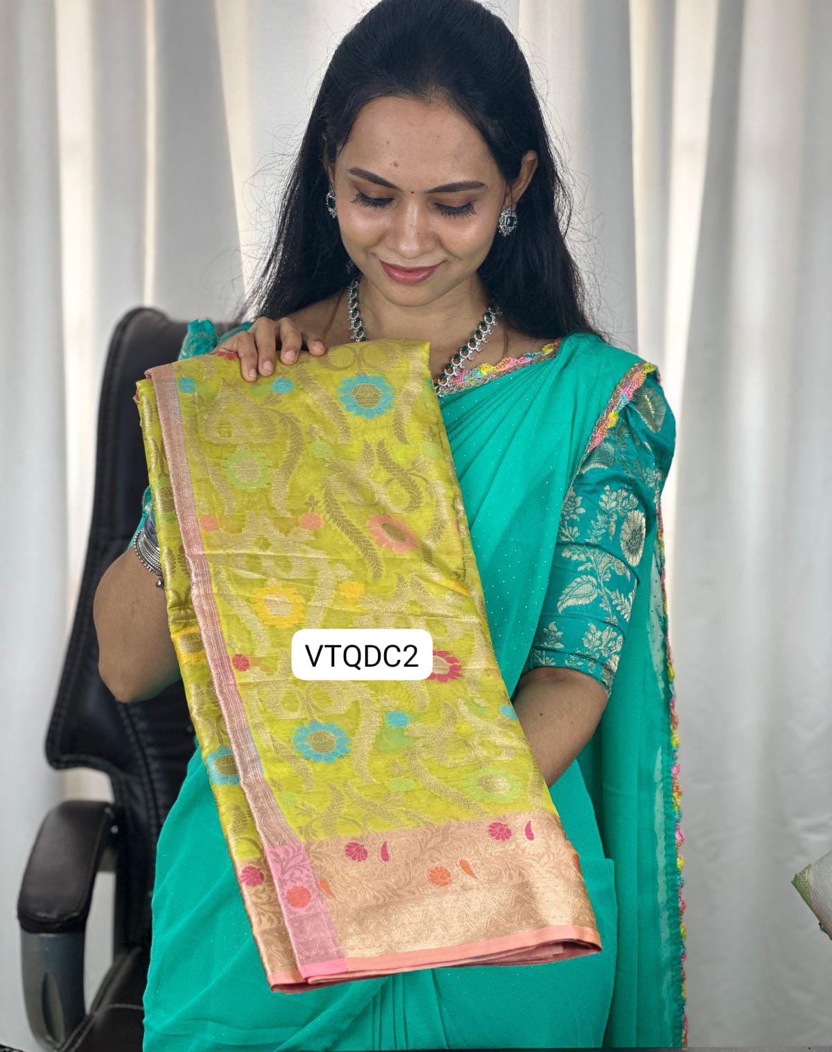 Offer🥳 Premium quality shining multi color katan silk saree 😍