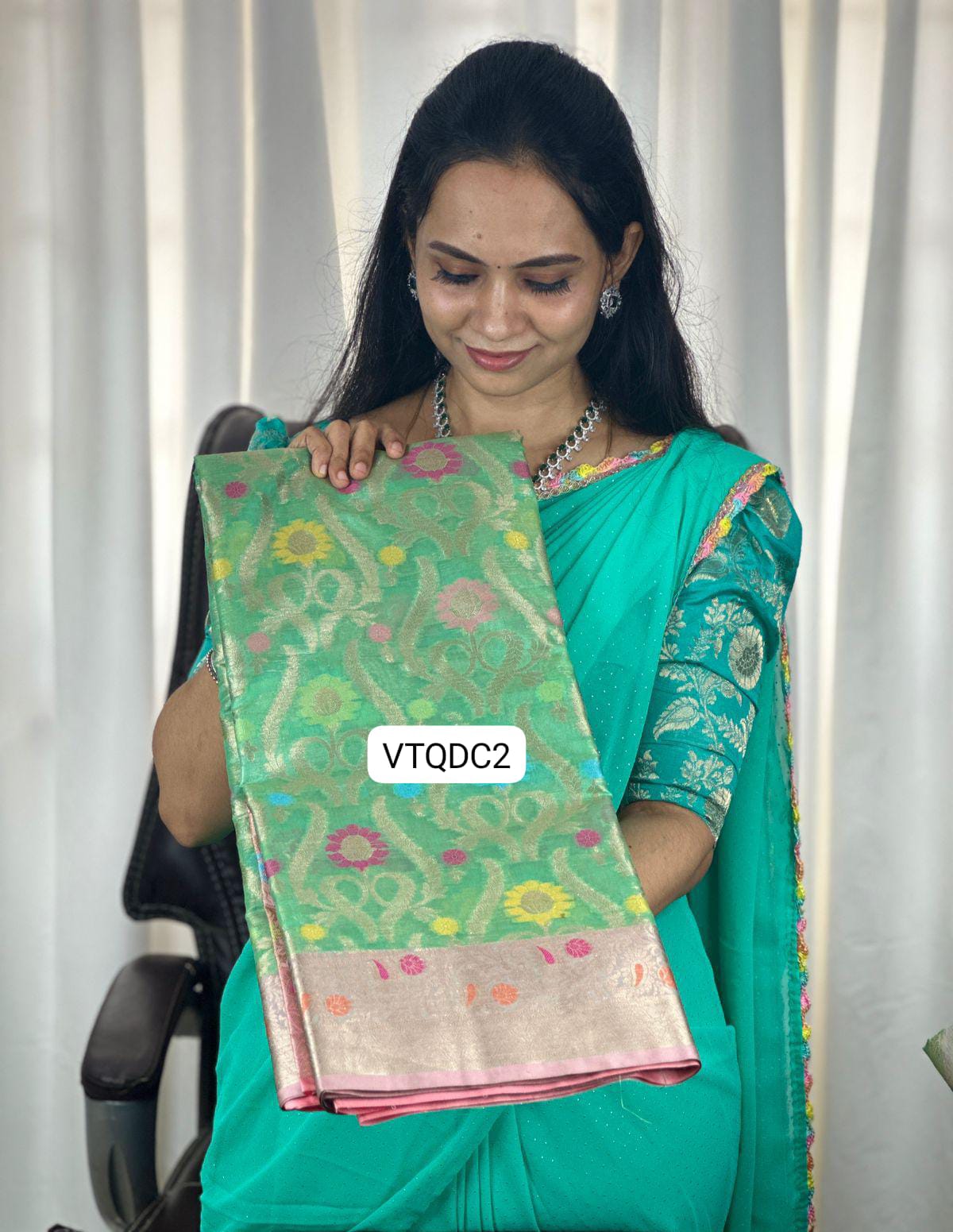 Premium quality shining multi color katan silk saree❌