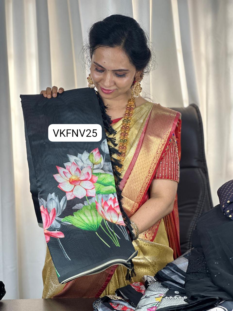 Tussar semi silk saree with trending design sold❌