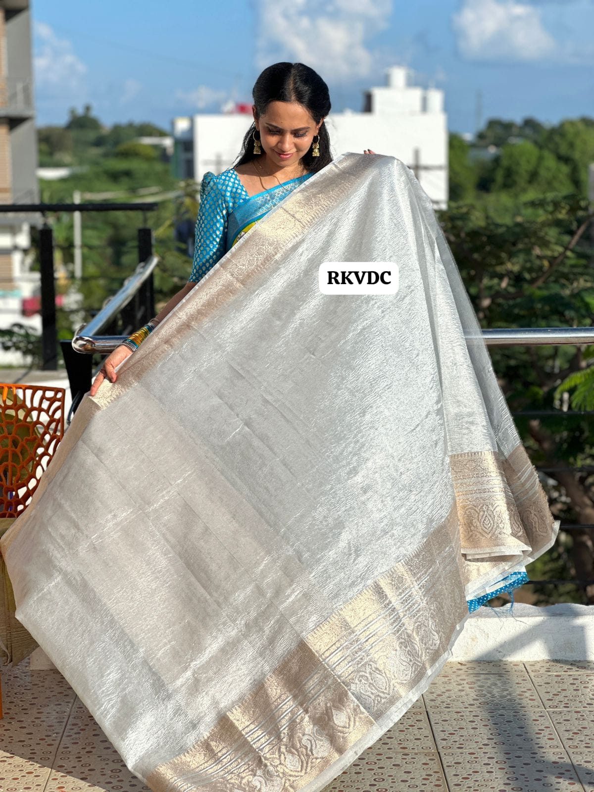 Crushed tissue saree❌