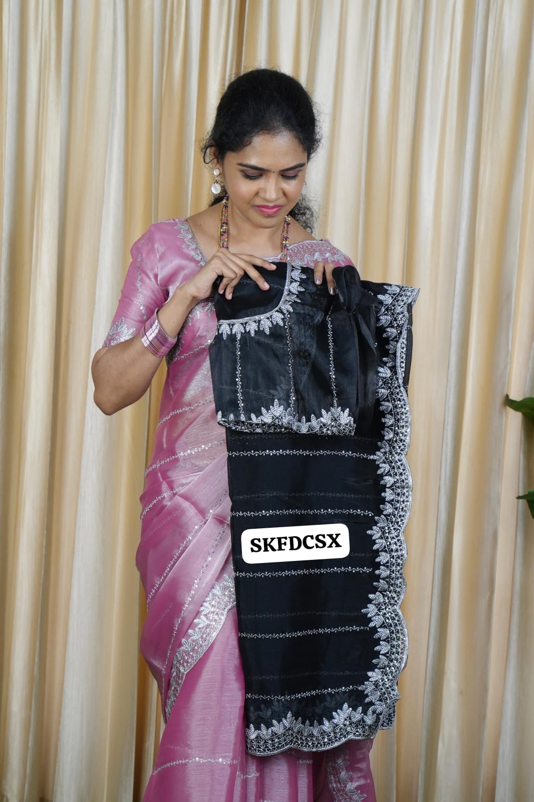 Rich Jimmy choo sarees with embroidery chumky works sold🫶