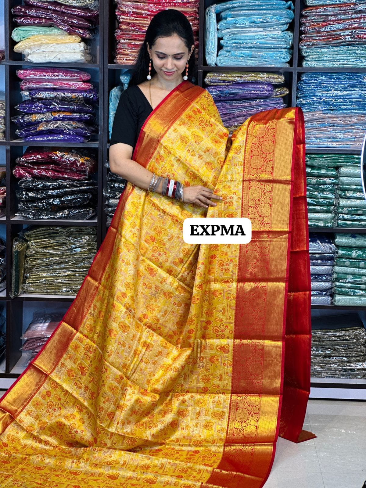 Kanchi semi silk saree with zari weaving❌