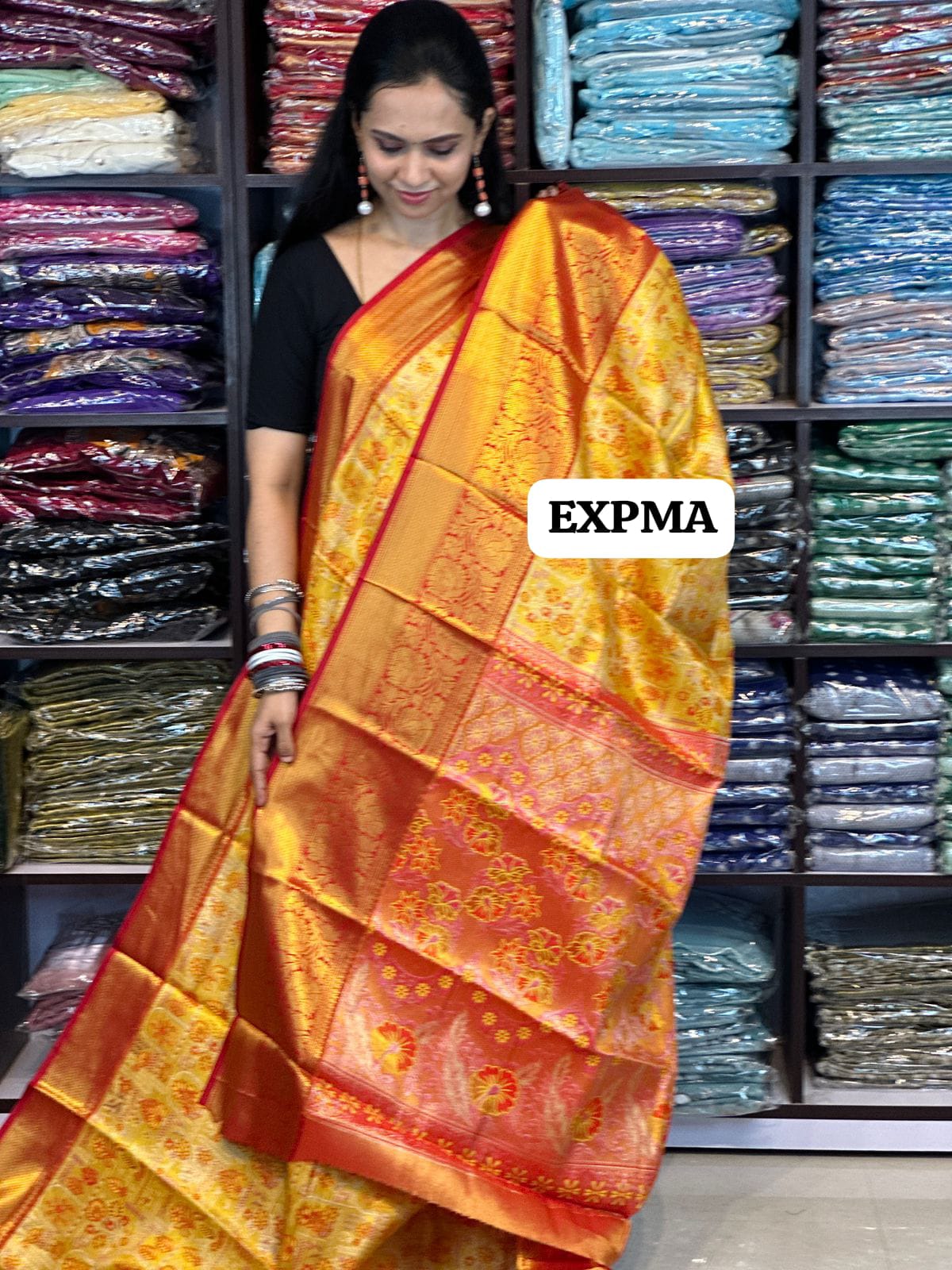 Kanchi semi silk saree with zari weaving❌