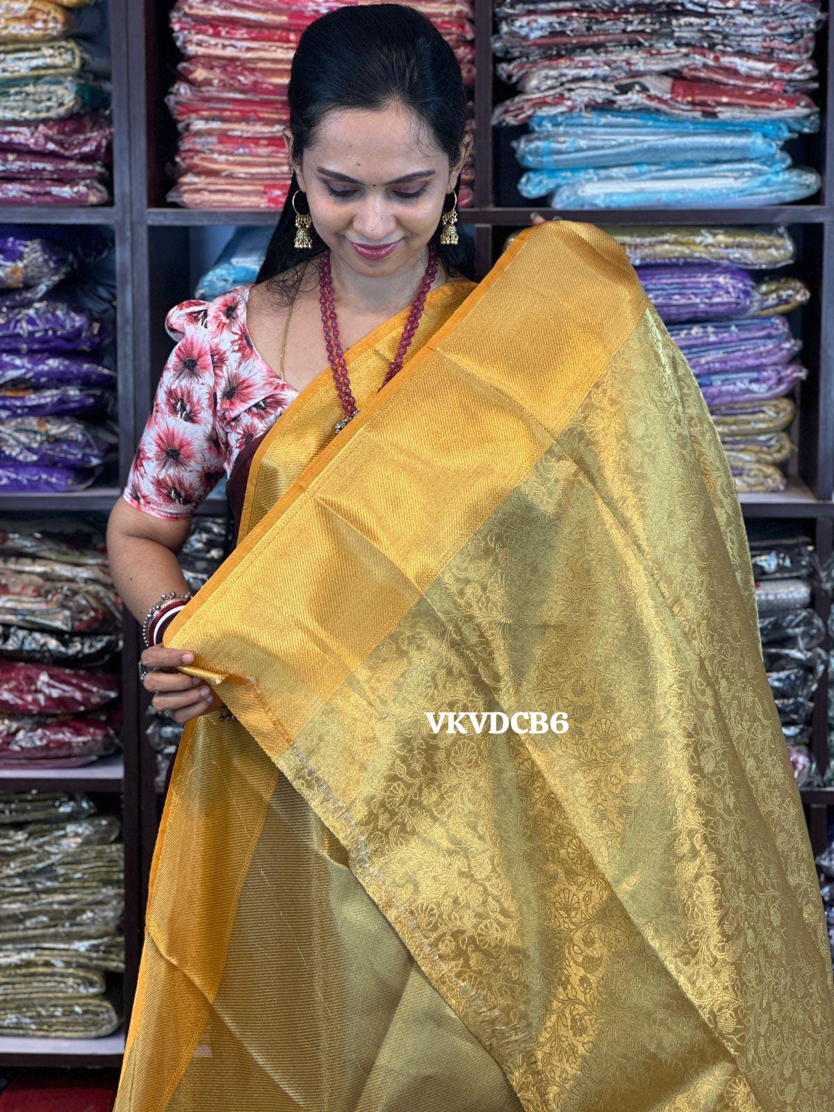 Offer šJothika saree in golden color katan soft silkš„°š