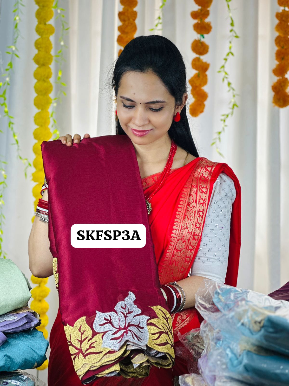 Premium Chiffon saree with cut work border, running Pallu and blouse prebook🥳