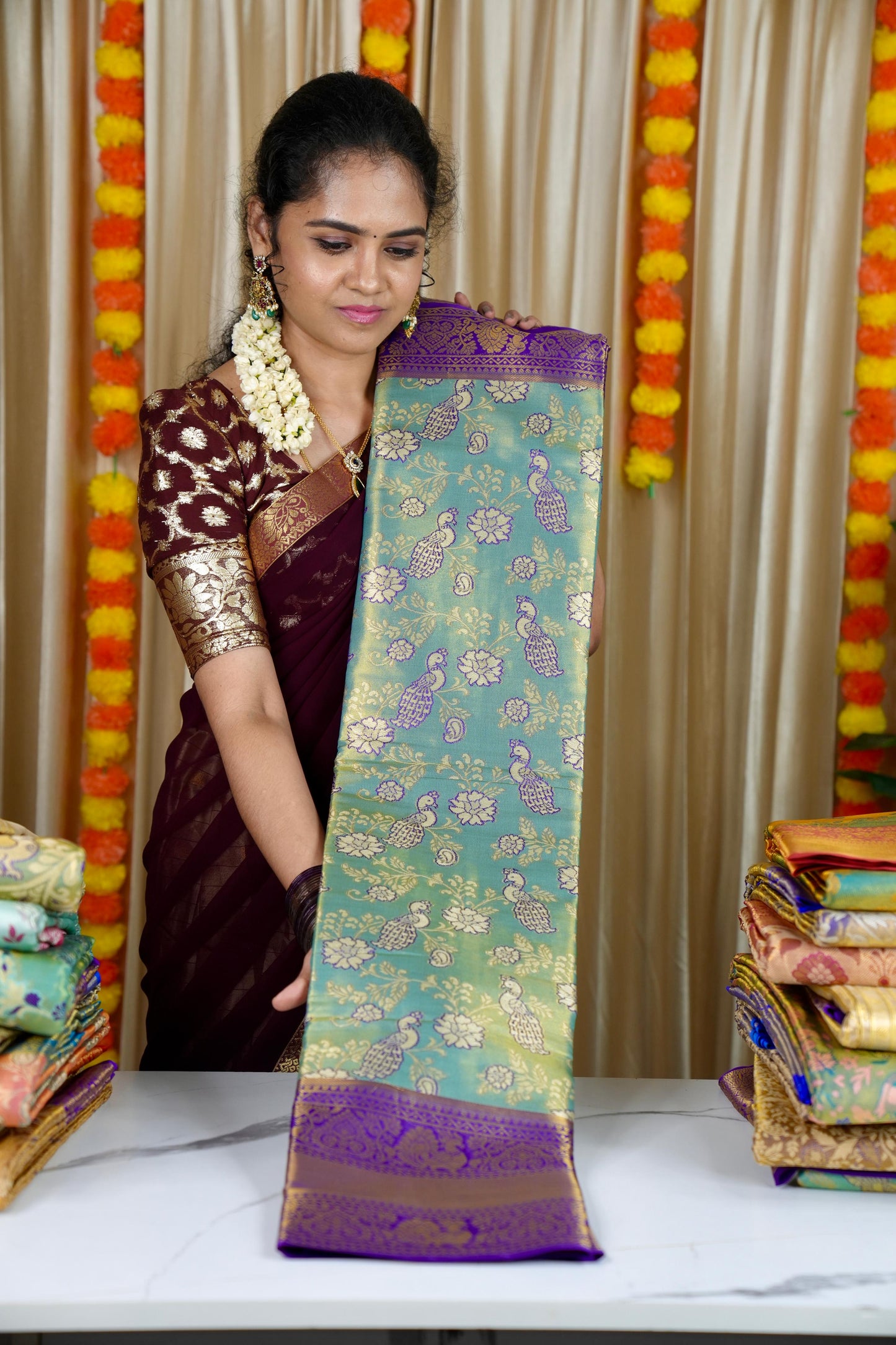 Kanchi inspired semi silk saree❌