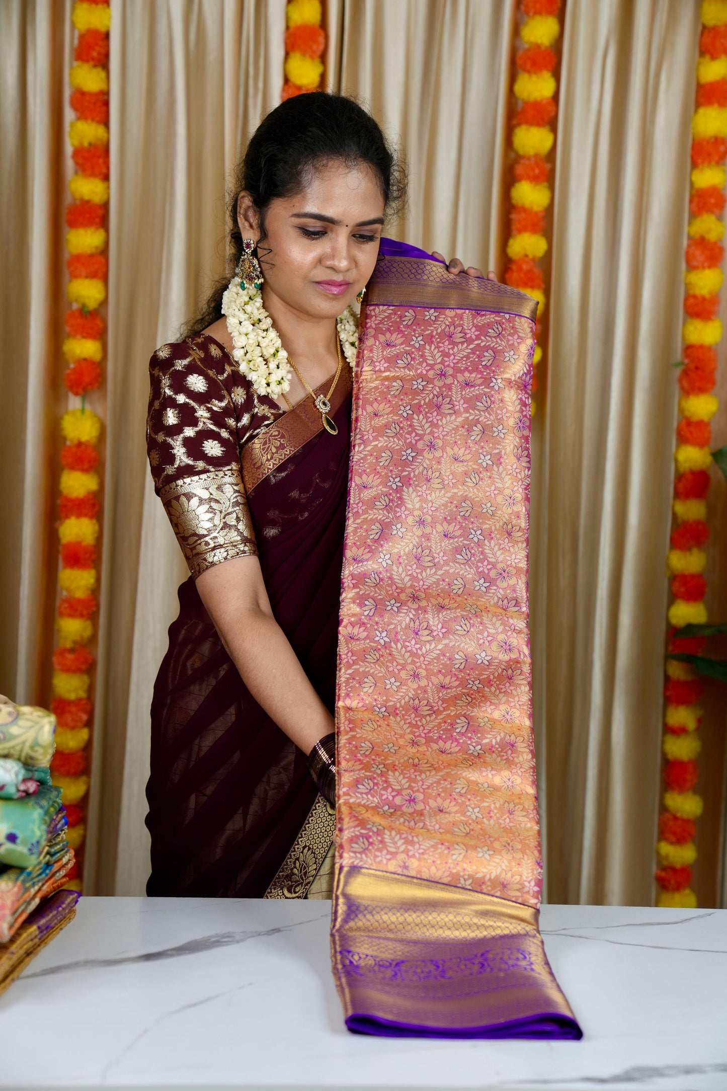 Kanchi Semi silk running blouseš„°š