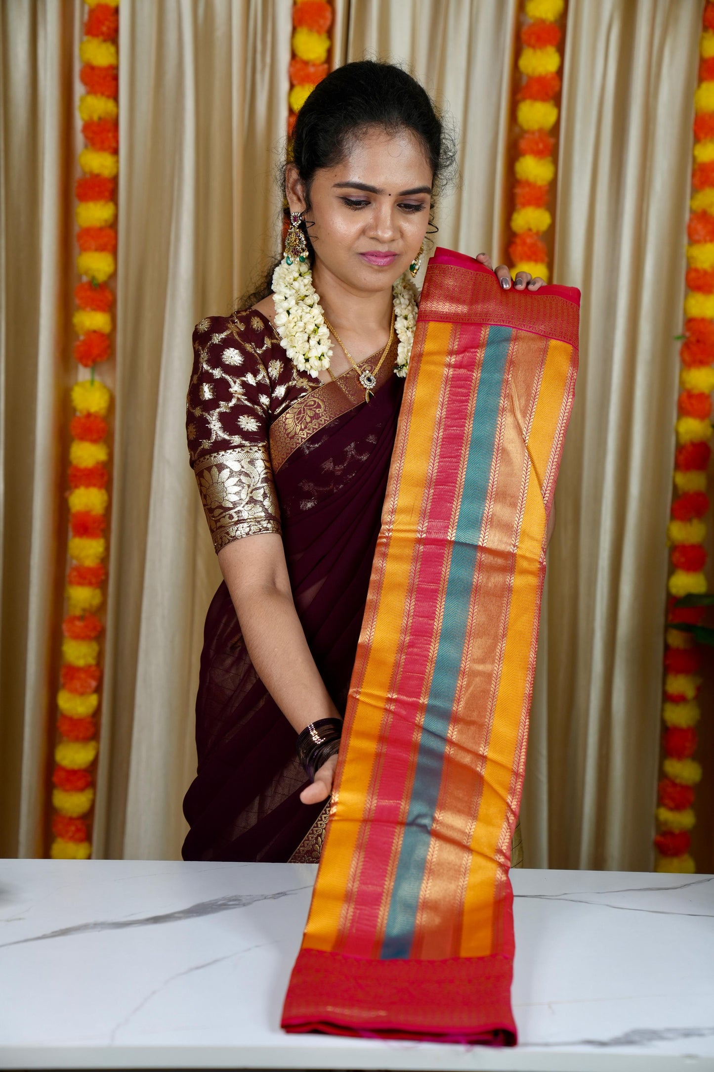 Kanchivaram semi silk saree❌