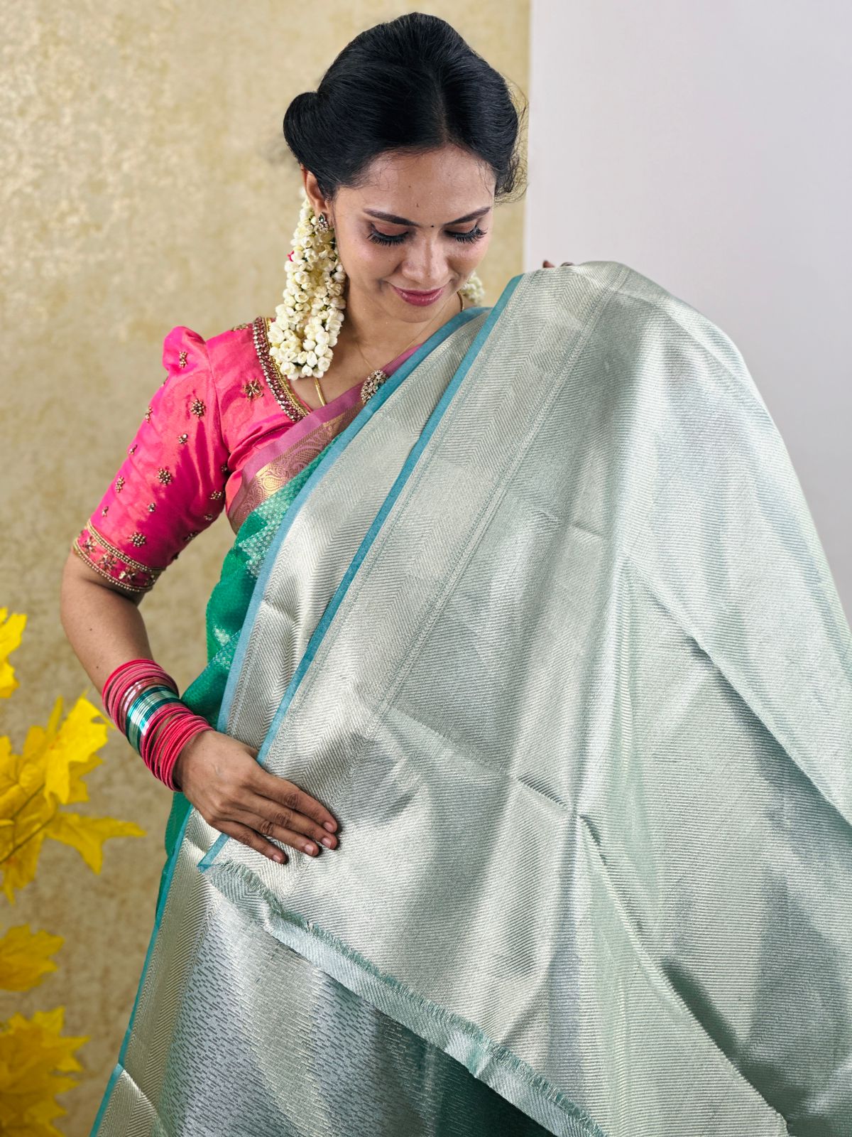 Nayanthara inspired semi katan silk saree 🥳