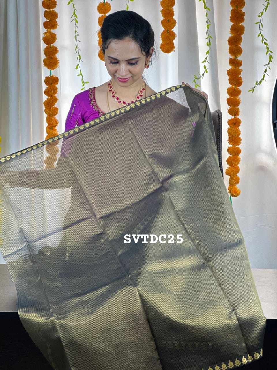 Trisha inspired organza saree.prebook🥳