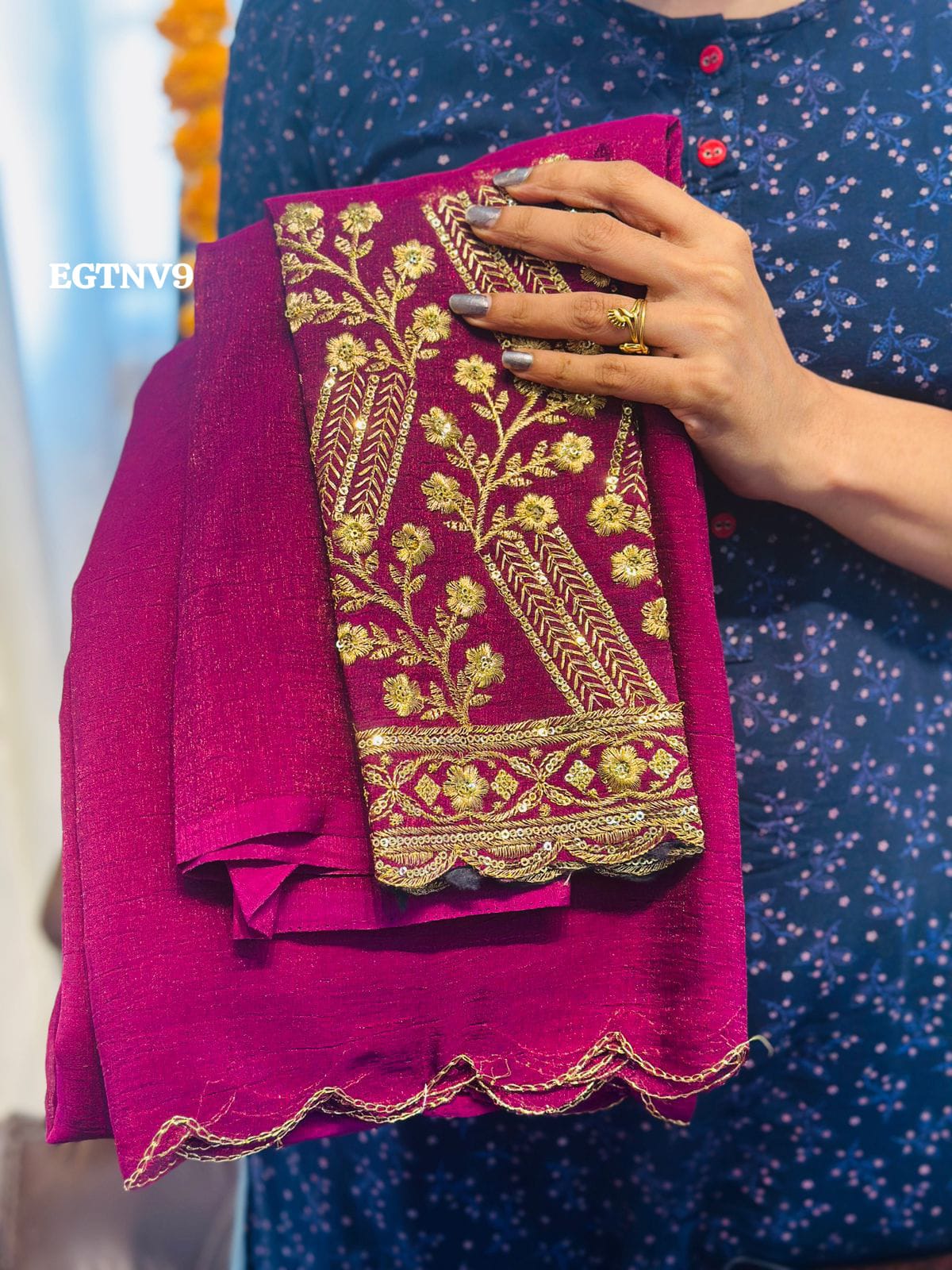 Offer𤩠Partywear saree with work blouse at unbelievable price soldā