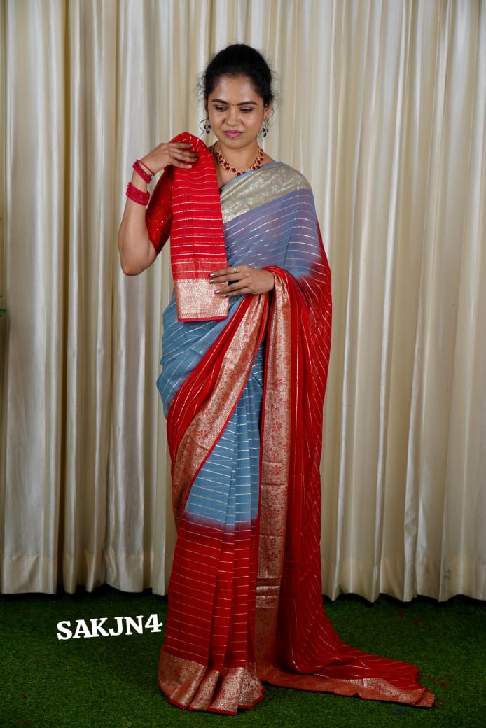 Viscose georgette saree 🥳