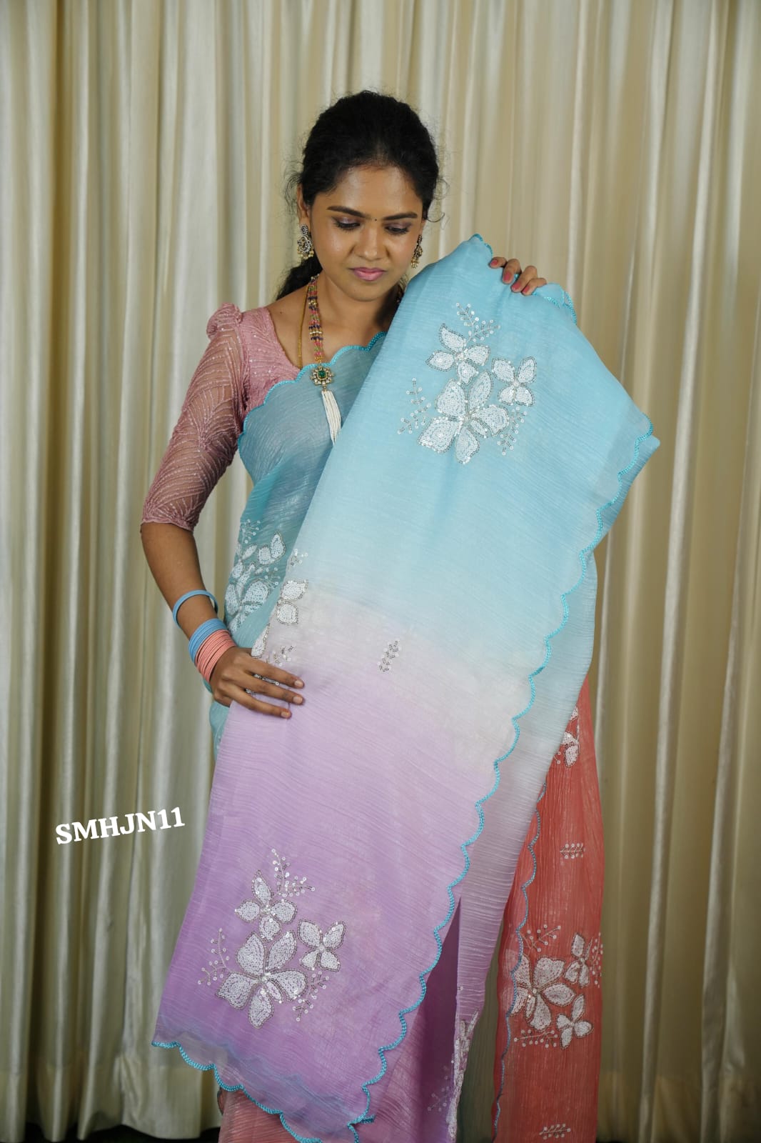 Soft crushed Jimmy choo sarees🥳