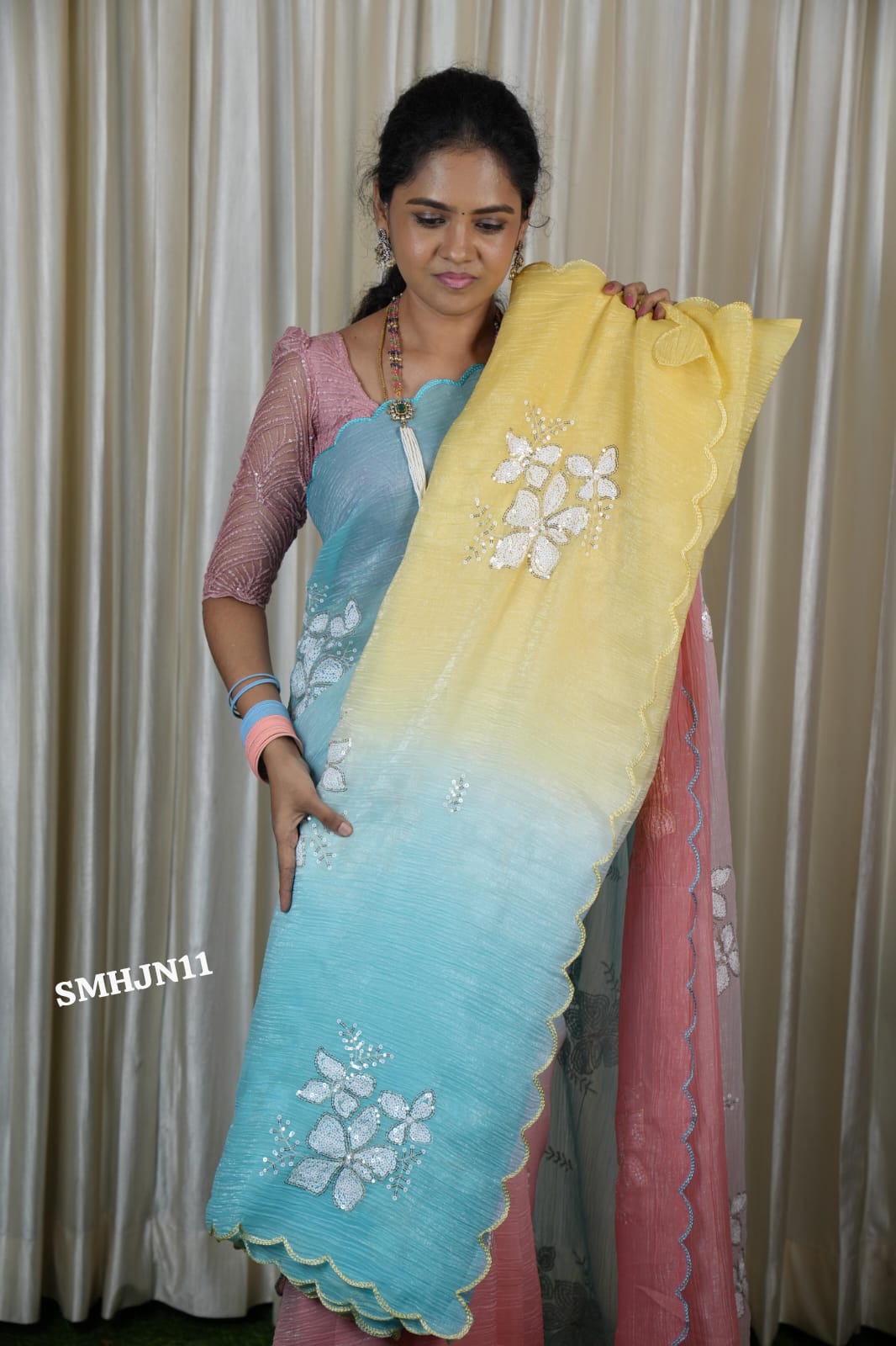 Soft crushed Jimmy choo sarees 🥳