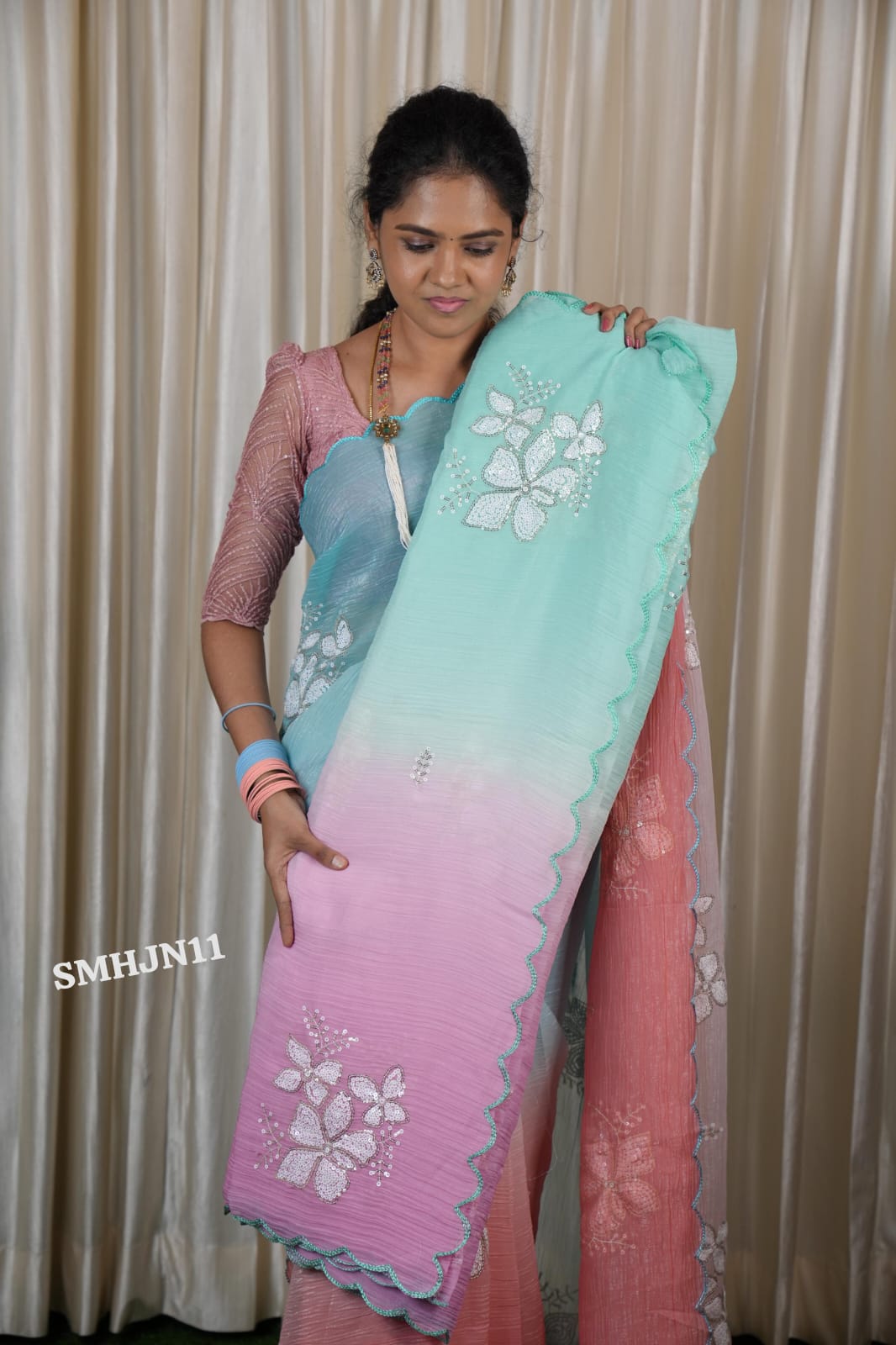 Soft crushed Jimmy choo sarees🥳