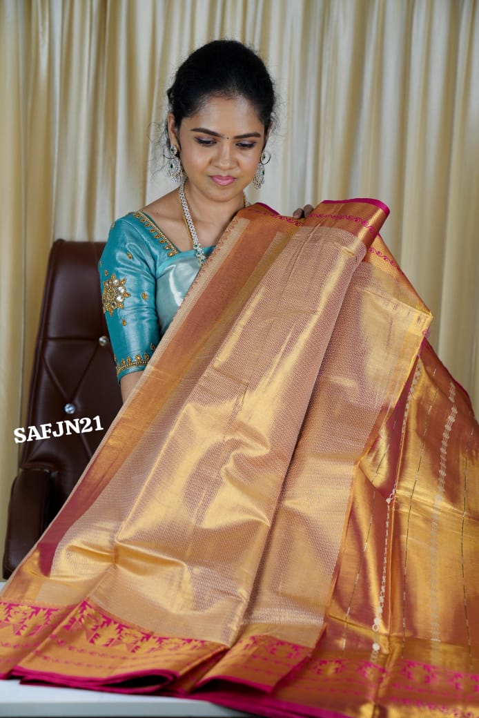 Kanchipuram inspired saree🍄🥳prebook(pink)