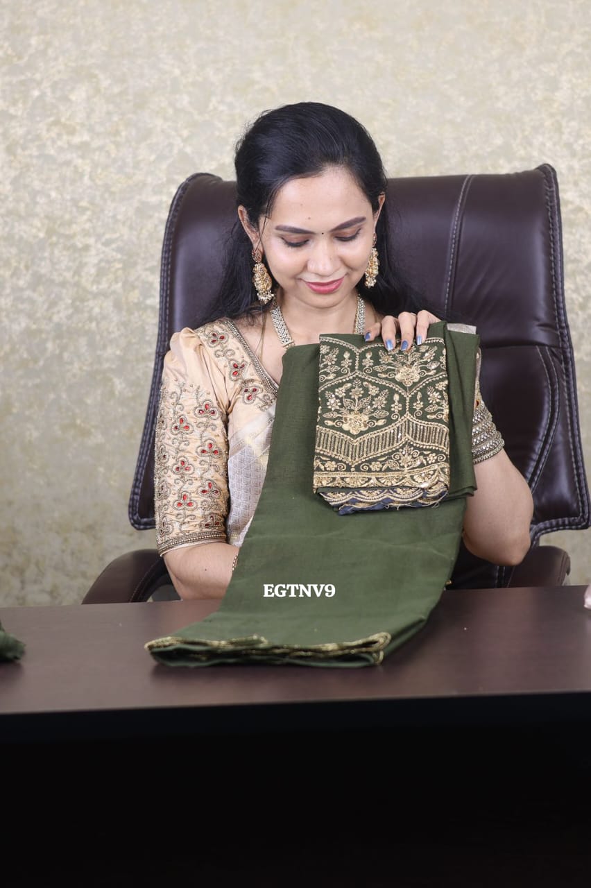 Offer Partywear saree with work blouse at unbelievable price sold❌