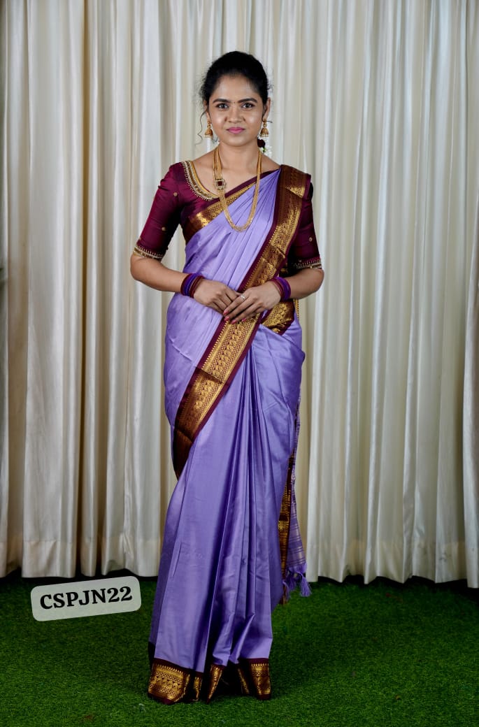 Kalyani semi silk sarees peacock design in the border❌❌NOT AVAILABLE