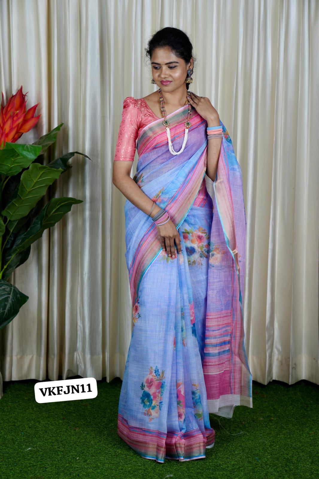 Linen digital print sareeš„³