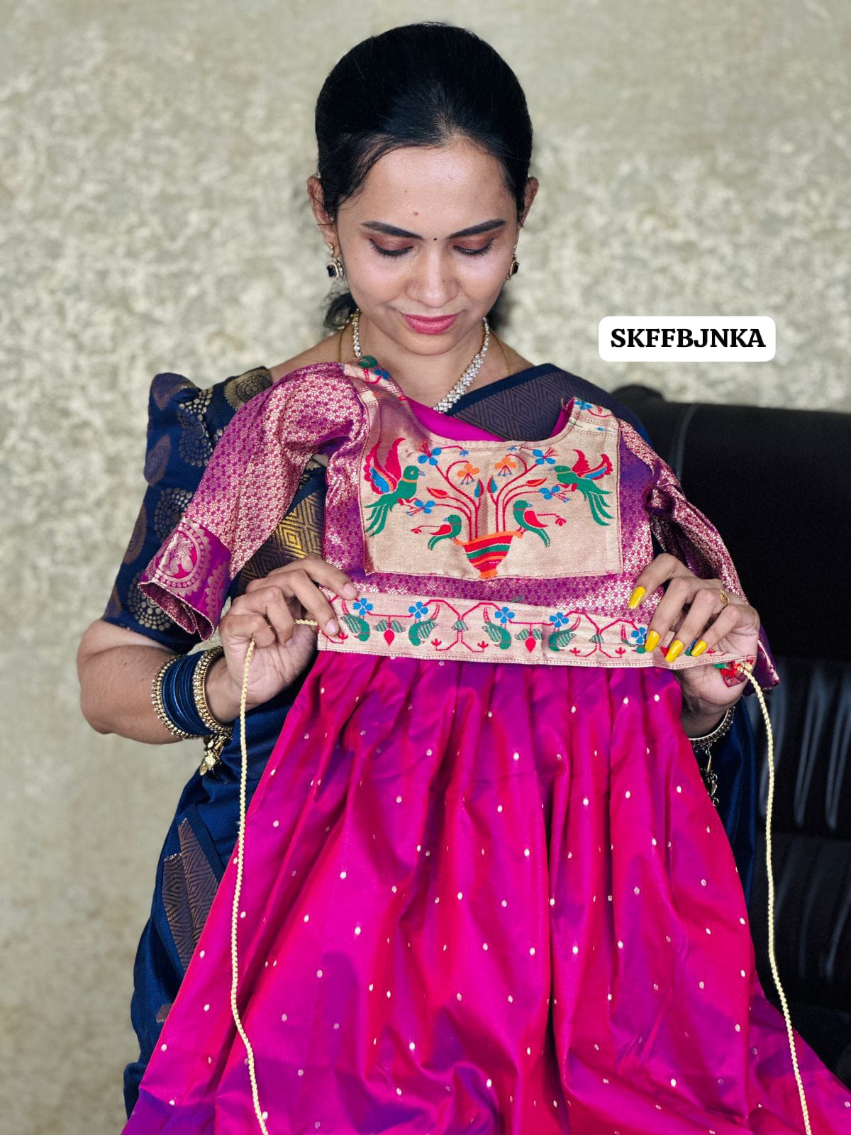 🥳Paithani soft silk kids lehanga with belt. 1-13 years . Mention size in first line of adress
