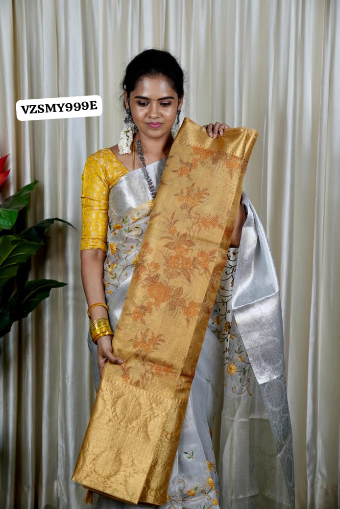 Golden tissue sarees 🥳