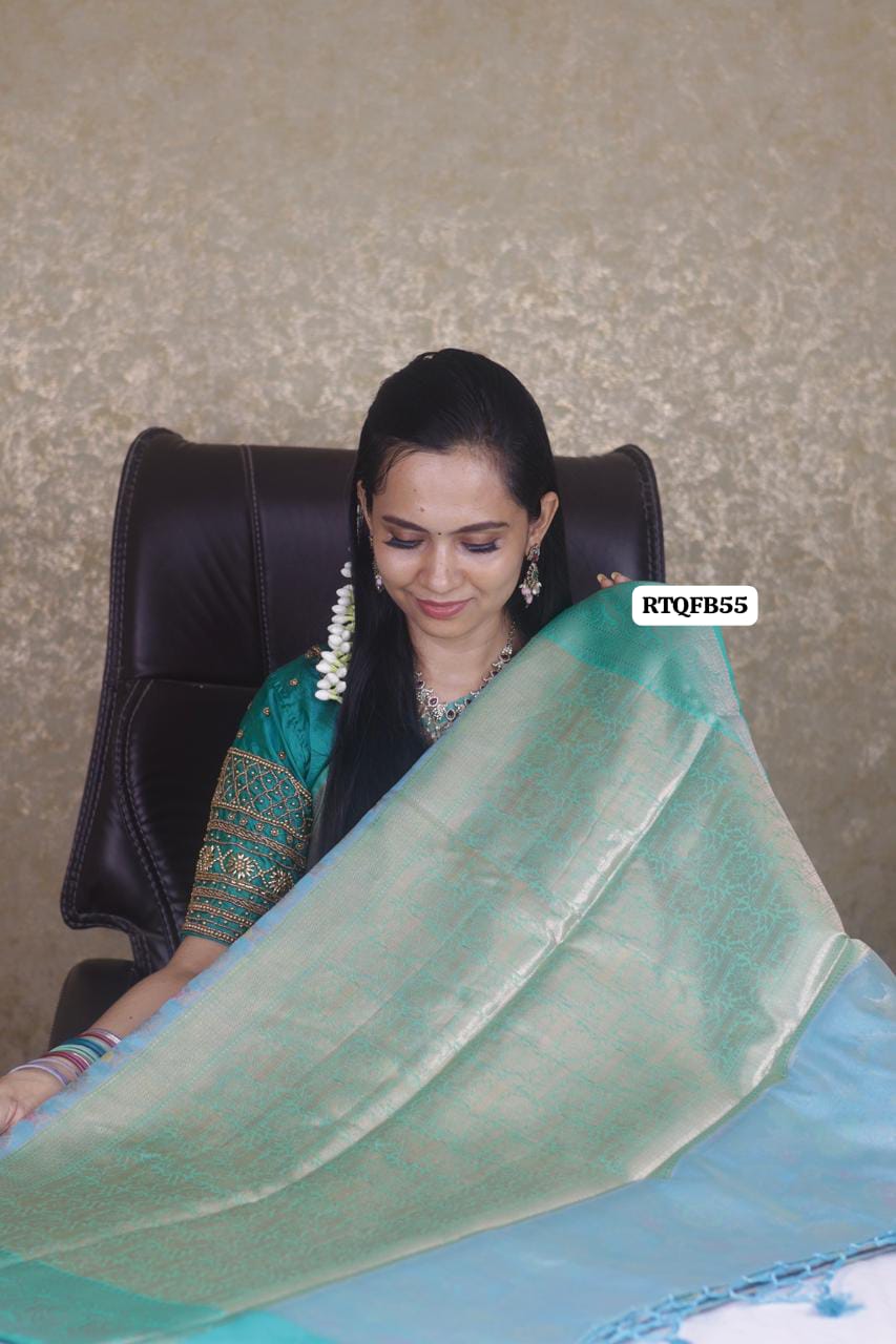 OfferPremium quality shining multiple color katan silk saree❌